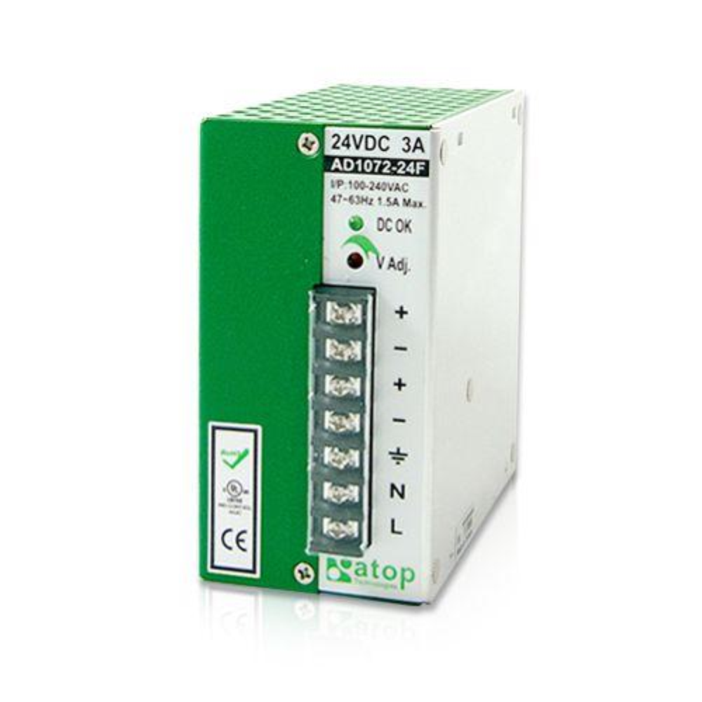 AD1072-24F ALIMENTATORE SWITCHING DIN RAIL 72W, INGRESSO 220V AC - USCITA 24Vdc-3A