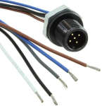 1200700224 M12 DA PANNELLO/PASSAPARETE MASCHIO 5 POLI 22 AWG FRONT MOUNT M14 lungh. 12 INCHES