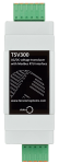 AC voltage transducer for true RMS measurements with 24-bit resolution. RS485, 5-28VDC, DIN rail.