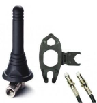 2J1204B-050RG58-C91N  Black, Screw Mount, 3G/2G: 50cm RG58, SMA-Male-Nickel + Red Shrink Tube