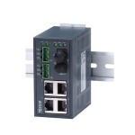 EH2005-FM Industrial 5-port Unmanaged Ethernet Switch with 4x 10/100TX & 1x 10/100FX, multi-mode, ST connector, 2 KM, Power Redundant, Plastic Housing, IP40, [MADE IN TAIWAN-HS:85176200]