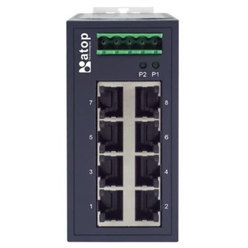 EHG2008 Industrial Switch Ethernet Unmanaged, 8 Port 8x 10/100/1000 Base T(X) RJ45, plastic housing