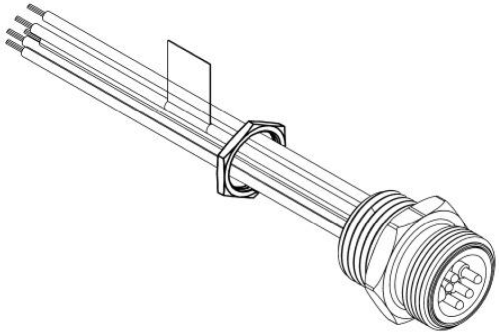 1300130956 CONNETTORE 7/8 da pannello, maschio, 6 poli pvc 0,5m, PG13,5