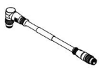 1300480147 Micro-Change® (M12) Double-Ended Cordset, 4 Poles, Male (Straight) to Male (90°), 22 AWG, PUR Cable, 5.0m (16.40') Length