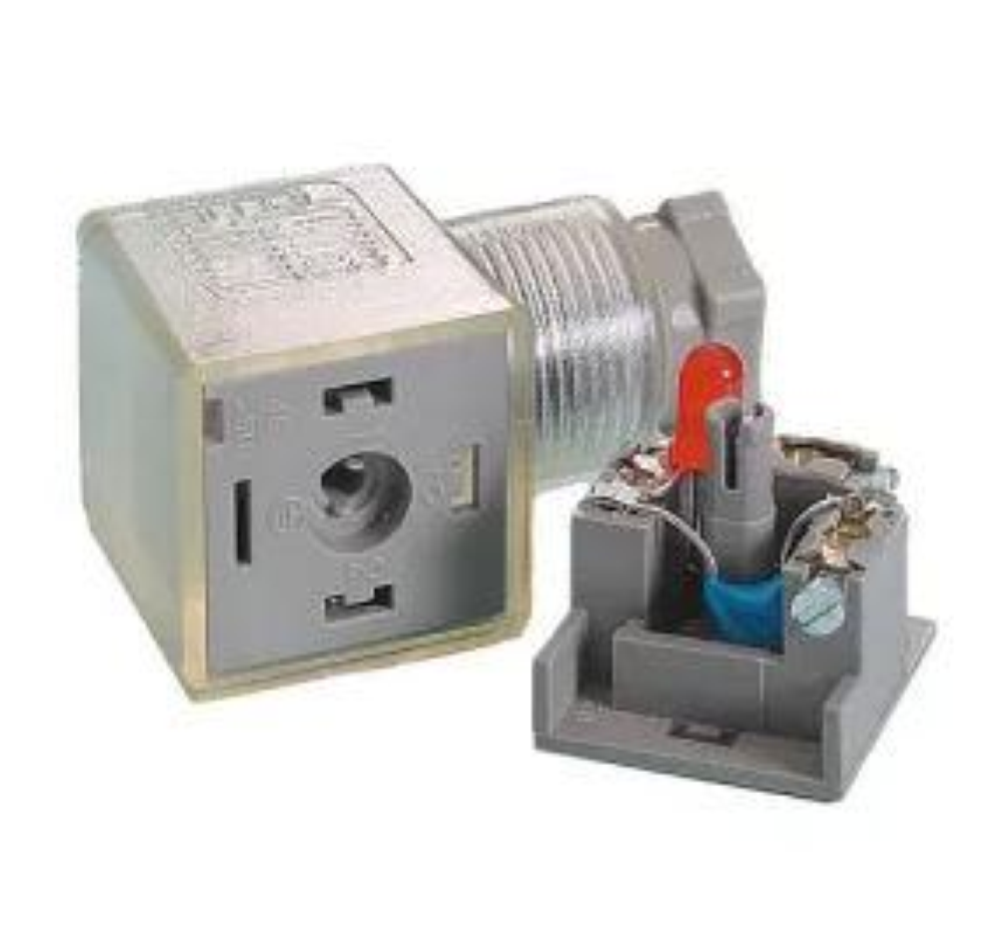 A1T0912MR Connettore a cablare forma A ind.2P+T, PG9 Trasp, led rosso + diodo 10/50V guarnizione a profilo