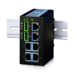 EH2306 INDUSTRIAL SWITCH ETHERNET UNMANAGED WITH DOUBLE POWER REDUNDANT, 6 PORT LAN 10/100 AUTOSENSING (RJ45), METAL HOUSING IP50